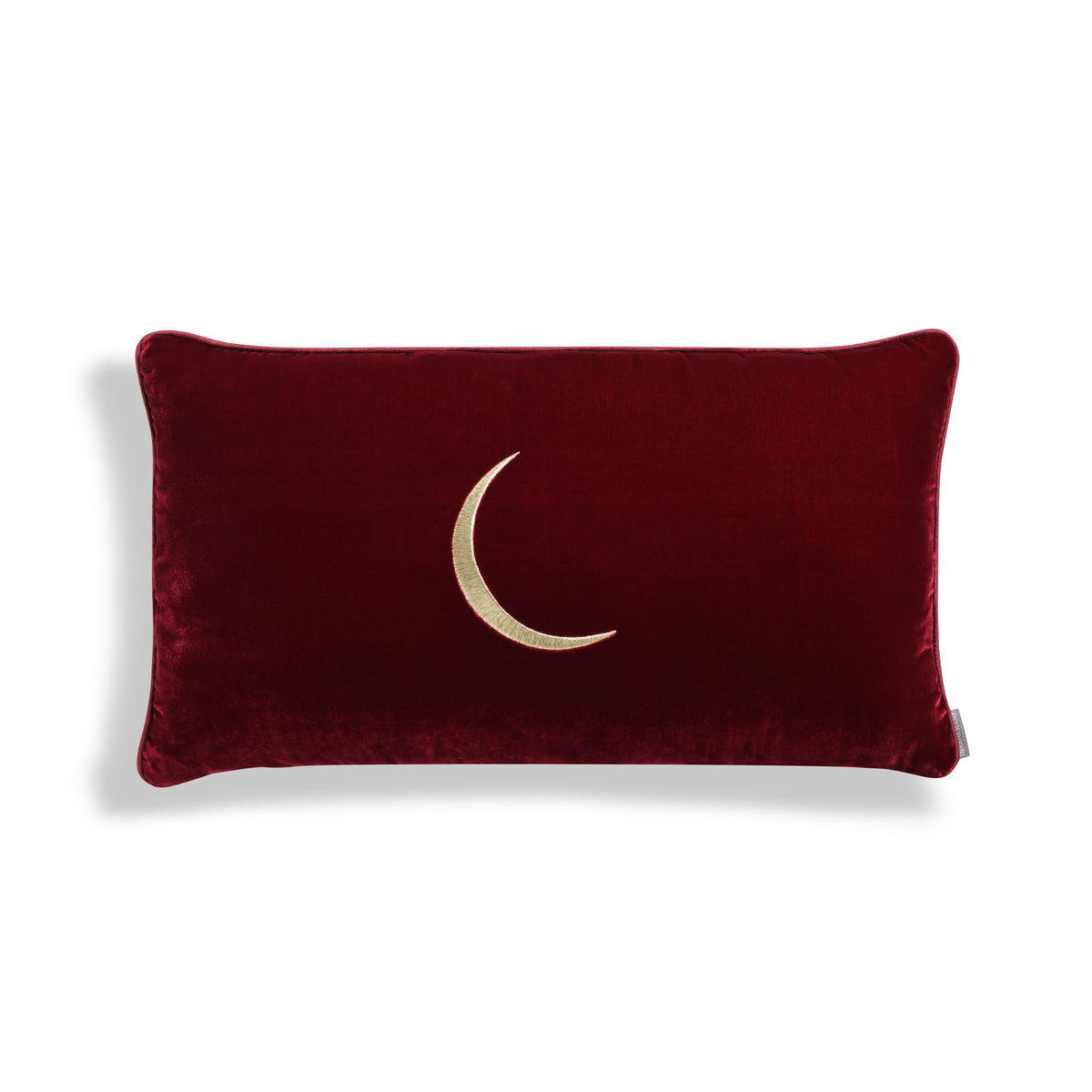 Crescent İpek Kadife Yastık - Bordo